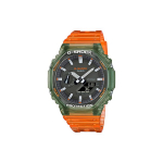 CASIO Meeste vedelkristall/analoog kahekordse n&auml;iduga seeria Hall kell GA-2100HC-4AER GA-2100HC-4AER Orange Strap