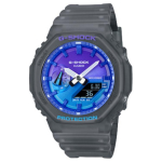 CASIO 2100 200m Veekindel Kvartsliikumine Vaikrihmaga K&auml;ekell Unisex Sinine Tihik GA-2100FLS-8A2 Blue Dial