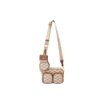 Michael Kors MK Jet Set Klassikaline Monogramm Logo Commuter Mitmeotstarbeline Kolm-&uuml;hes Kangast Crossbody Kott Keskmine Naiste kotid Beež K adjust 35S2GTTC8J-LUGGMULTI Basic Set (Bag+Dust Bag)