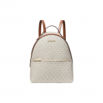 Michael Kors MK Sheila Kuldne T&auml;helogo Monogramm Suure Mahutavusega T&otilde;mblukuga Tasku L&otilde;uend Seljakott Keskmine Naiste seljakott Valge 35F3G6HB6B-VANILLA Basic Set (Bag+Dust Bag)