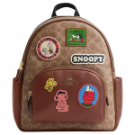 Coach X Peanuts Koost&ouml;&ouml; Court 28 Klassikaline Logo Plaaster Kaetud L&otilde;uend Seljakott Suur Naiste seljakott Pruun Mitmev&auml;rviline CBM26-IMY3O Basic Set (Bag+Dust Bag)