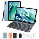 OSCAL Pad 200 13.4' Android 16 AI Komplekt Tahvelarvuti 24GB RAM 256GB ROM Kuni 2TB 6+128 sinine