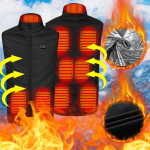 Uuendatud Kahekordse Juhtimisega 9 K&uuml;tteastmega Vest P&uuml;siva Temperatuuriga Intelligente Elektriline K&uuml;ttevest S must