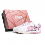 Nike Cortez Slip Resistant Abrasion Resistant Low top Running Shoes Women's White Pink Blue DN1791-103(Team80-S-BOX) 37.5