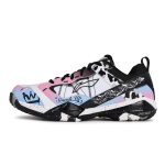Li Ning REGO Hot Dog, Ink Splatter Powder Blade Slip Resistant Slip Resistant Low top Badminton Shoes Unisex AYAR015-3(Team1189-) 43