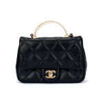 Chanel Metalllogo Teemandimuster Nahk Kett-p&otilde;imitud kett Nahast k&auml;ekott Messenger-kott Naiste Must Shopping Bag Set(Basic Set+Shopping Bag) must