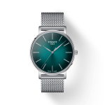 Tissot Roostevabast Terasest Rohelise Kettaga Meeste Moodne K&auml;ekell T143.410.11.091.00 roheline