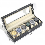 Nahast kellade hoiukarp Lihtne PU kellade esitlusvutlar lukuga Meeste kella kinkekarp pakend k&otilde;rgekvaliteediline kellakarp