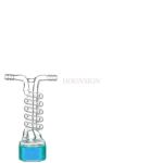 High borosilicate glass serpentine cold hydrazine water condenser vacuum cold trap integrated condenser tube white