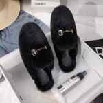 Talvised naised Majasussid Kunstkarusnahk Mood Soojad Kingad Naine Libisevad Naised Slaidid Must Roosad hubased kodused karvased sussid 35