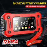 12V 25A / 24V 15A Kaasaskantav autode akulaadija, 8-astmeline automaatne laadimine, Autode, mootorrataste, maasturite assisteeritud k&auml;ivituse funktsioon, Autode h&auml;daabikomplektid