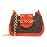 Michael Kors Hally Vintage Monogram Kett-&otilde;lakott Naiste &Otilde;lakott Tume Pruun Oranž 32F1G2HC0B-843 Basic Set (Bag+Dust Bag)