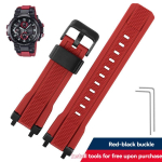 Roostevabast terasest kellarihm G-Shock MTG-B1000 jaoks | mtg-b1000| Matistatud metallist tugev k&auml;ev&otilde;ru | Meeste esmaklassiline asendusrihm for MTG-B1000 punane must v&auml;rv