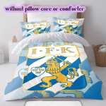 IFK G&ouml;teborg jalgpallimuster Voodipesu, Tekikomplekt Tekikott Padjap&uuml;&uuml;r Kodu S&uuml;nnip&auml;evakingitus (1*tekkikott+2*padjap&uuml;&uuml;r, ilma t&auml;idiseta) 135x200cm