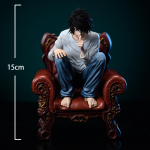 Anime figuur L Lawliet tegevusfiguur k&uuml;kitav poos Yagami Light figuur PVC mudel kuju ornament kollektsioon s&uuml;nnip&auml;evakingitus 15CM