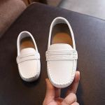 Poiste Kingad Kevad S&uuml;gis Laste Oxfords Poiste Slip-on Lamedad Pehmest PU Nahast Kingad V&auml;ikelapse Must Valge Loaferid Poisile 24