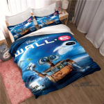WALL&middot;E koomiksimustriga tekikott ja padjap&uuml;&uuml;r voodipesukomplekt, sobib t&auml;iskasvanud meeste ja naiste magamistoa sisustuseks ning laste oma 135x200cm