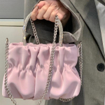 Teemantk&auml;ekott Kuulsuse Temperament Makaron V&auml;rske Volditud Pilveketiga Crossbody kott K&auml;es hoitav roosa