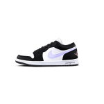 Jordan Air Jordan 1 Purple Panda Cushioning, Wear Resistant Low top Vintage Basketball Shoes Unisex Black White Purple 553558-146(Team766-) 44.5 black