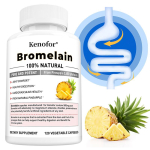 Bromelaiin 500 mg Toidulisand, 120 Taimne Kapsel Pudeli kohta 120 Capsules white