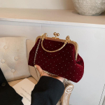 Luksuslik disain Naiste &otilde;htune sidurikott &Otilde;htus&ouml;&ouml;gipeo Naiste v&auml;ike klipsiga &otilde;lakott K&auml;ekotid Retro naiste ketiga crossbody kott punane