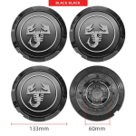 4 tk Autole 133mm Veljekate Embleem Fiat Abarth 500 Tipo FR Panda Argo Freemont Viaggio Bravo Punto Doblo Pulse Stilo jaoks gray