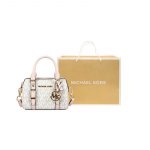 MICHAEL KORS Bedford Presb&uuml;oopiline V&auml;rviplokk Kunstnahast Bostoni kott &Otilde;lakott Crossbody kott Mini Naistele Vanillivalge/Nude Roosa Originaalne kott valge