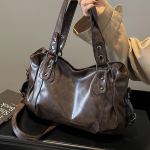 Suure Mahutavusega Vintage Nahast K&auml;ekott T&otilde;mblukuga, Crossbody T&otilde;mblukuga Kott, Moodne Mitmek&uuml;lgne, Sobib Igap&auml;evaseks Kasutamiseks kohv