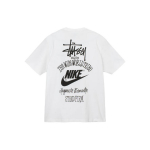 Nike x Stssy The Wide World Tribe T-s&auml;rk (Aasia suuruse m&auml;&auml;ramine) 'Valge' Meeste DV1775-100 L