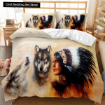 Hundi tekkikate komplekt Loomamustriga voodipesu komplekt Lahe metsloomade tekikate Lastele Sillerdav sinine Metsik hunt Pol&uuml;ester Tekikate EU single(135x200cm)
