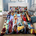 M&auml;ngu Grand Theft Auto Tekikate Komplekt Padjap&uuml;&uuml;rid Voodipesu Komplekt Gta T&auml;iskasvanud Poiss T&uuml;druk Magamistoa Kaunistus &Uuml;he- Kahekohaline Suur Suurus 100x135cm black