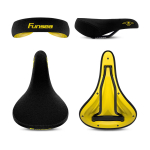 Funsea-Jalgratta sadulad, Wheelie trikk, Suur BMX Cruiser ratta sadul, Flanell, 8 mm siiniga tikitud logo sadulakate, Kotkasilm Black seat 1 pc black