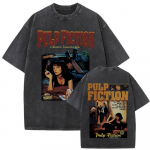 Kuulus režiss&ouml;&ouml;r Quentin Tarantino film Pulp Fiction Vintage pestud T-s&auml;rk Mehed Naised Hip Hopi mood &Uuml;legabariidilised T-s&auml;rgid Topid S