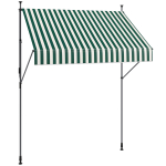 Varikatus 2x1,2 m reguleeritavate tugede ja v&auml;ntmehhanismiga, alumiiniumist, metallist ja pol&uuml;estrist, roheline ja valge 200 x 120 x 310 cm