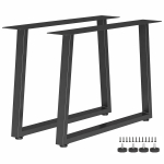 Terasest lauajalad, 60 x 43 cm, komplektis 2 trapetsikujulist lauda jalga reguleeritavate jalgade ja kruvidega, must 60 x 10 x 43 cm