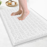 Olanly Chenille Vannitoamatt &Uuml;lipehme Kohev Vannimatt Libisemiskindel Vannitoa P&otilde;randamatt Veeimav Palus Mikrokiudmatid Du&scaron;&scaron; 43x61cm valge