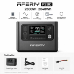 AFERIY P280 2800W J&otilde;ujaam koos P280-B lisapatareiga 2048Wh-4096Wh LiFePO4 5600W tippv&otilde;imsusega P&auml;ikesegeneraator Koduks RV-ks