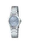 CASIO Collection Naiste 3 osutiga analoogkell LTP-1177D-2AJF Sinine sihverkompaktne 25mm korpus veekindel igap&auml;evaeluks sinine