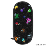 Among Us Teemaline Kahekihiline Pliiatsikott Oxfordi Kangast Kooli Korraldaja &Otilde;pilased Teismelised Double-Layer Pencil Case black