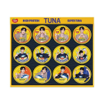 DONGWON BTS Jini Super Tuna Piiratud V&auml;ljaande Kingituskomplekt (Kerge Standard 135g x 12 purki) 2 Super Seal kleebisega 1620g yellow