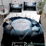 Anime Tim Burtoni Surnud Pruut Voodipesu Komplektid Tekk Tekikott Voodikate Tekikoti Kate Padjap&uuml;&uuml;r 2-3 Osaline Komplekt Laste T&auml;iskasvanu Suurus EU Single 135*200cm/53x79in 3pcs