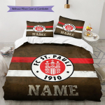 Kohandatud nimi FC St. Pauli mustriga voodipesu tekikott Komplekt Kodu kaunistus Kingitus (1 * tekikott + 2 * padjap&uuml;&uuml;ri ilma s&uuml;damikuta) 200x200cm