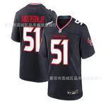 Houston Texans NFL Jalgpallis&auml;rk 51 Will Anderson Jr Meeste Puuvillane Sporditopp Korvpallif&auml;nnidele Large