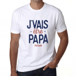 Meeste T-s&auml;rk graafiline T-s&auml;rk J'vais &Ecirc;tre Papa Putain Tulevane Isa XS valge
