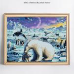 Teemantmaaling Loomade kivist mosaiik Teemanttikandid J&auml;&auml;karu ristpistes 20X30CM