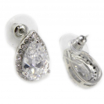 Les Tr&eacute;sors De Lily [G9658] - Boucles Cr&eacute;ateur 'Sissi' zircon blanc - 17x12 mm valge