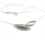Les Tr&eacute;sors De Lily [P6892] - Collier argent 'Sissi' blanc argent&eacute; (rhodi&eacute;) valge
