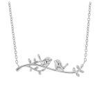 Les Tr&eacute;sors De Lily [Q3341] &ndash; h&otilde;bedane kaelakee Couples Oiseaux roodiumiga kaetud h&otilde;be &ndash; 30x10 mm h&otilde;be