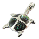 Les Tr&eacute;sors De Lily [Q5681] - Pendentif Argent artisanal 'Tortue' bleu argent&eacute; - 20x20 mm t&uuml;rkiissinine