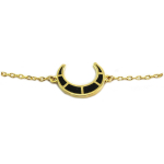 7bis [Q6080] - k&auml;sitsi valmistatud k&auml;ev&otilde;ru  Luna  must kuld - 11x10 mm must